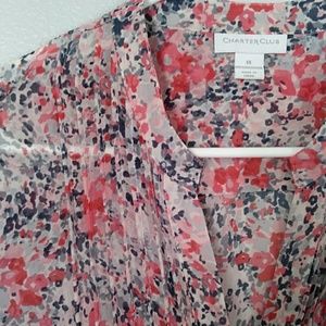 5/$20❤ gray and pink pintuck sheer top 💕